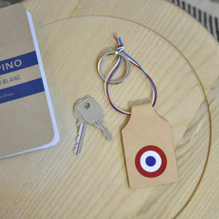 porte cles cuir cocarde drapeau france mazzarino