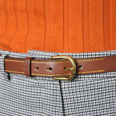 ceinture cuir femme cousu sellier Etna mazzarino